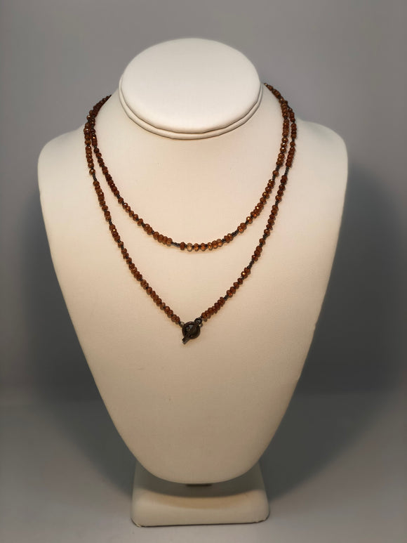 Iridized Quartz Necklace with Sterling Beads & Toggle Clasp