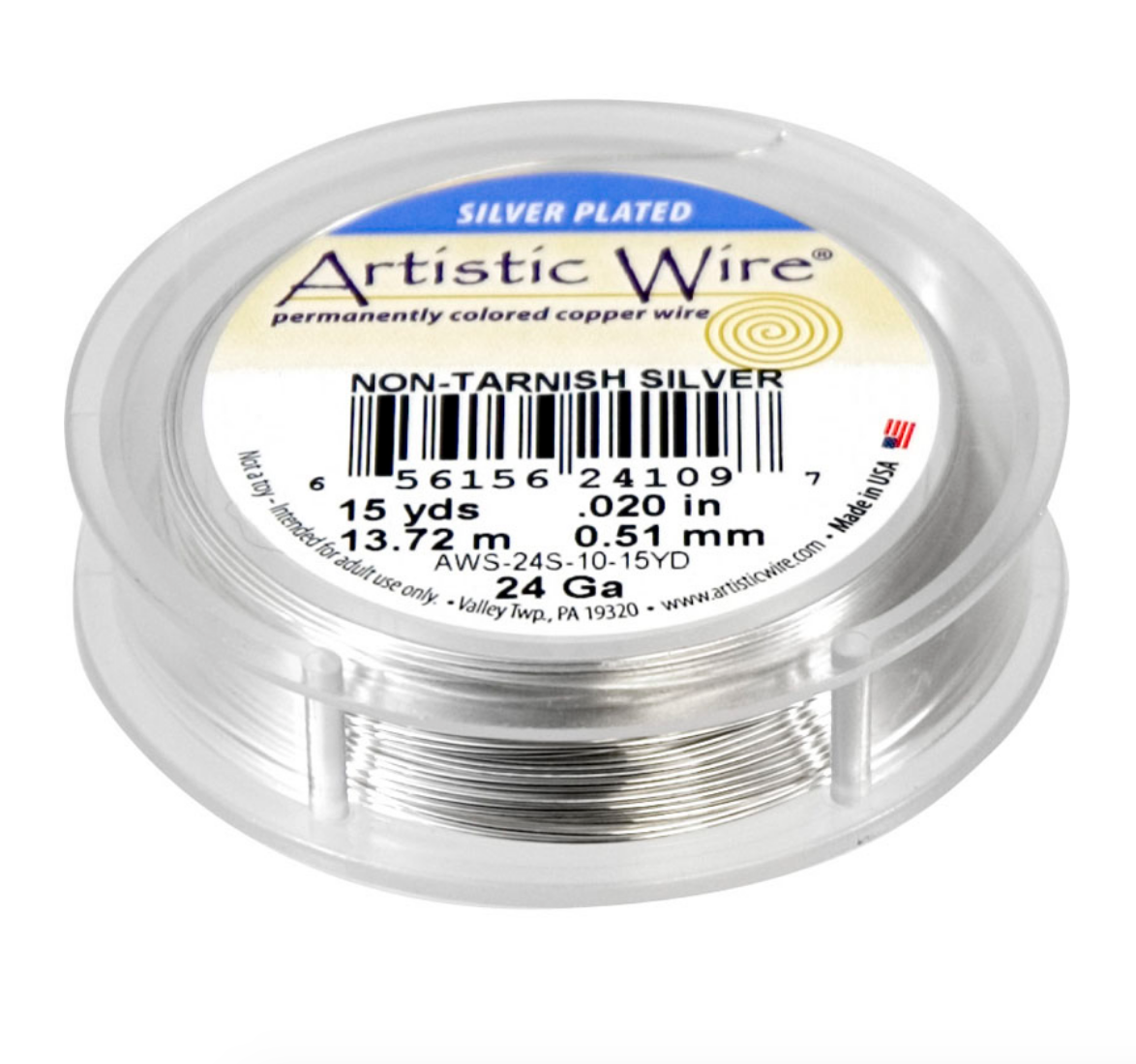 Artistic Wire, Silver Plated Craft Wire 18 Gauge Thick, 4 Yard Spool, Rose Gold Color