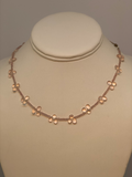 Rose Quartz Cluster Necklace with Sterling Hardware