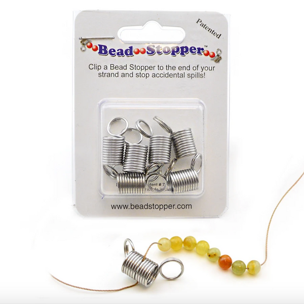 Beadalon Bead Stoppers Combo Pack - 4 Large, 4 Small Coiled Stainless Steel  Strand Clips